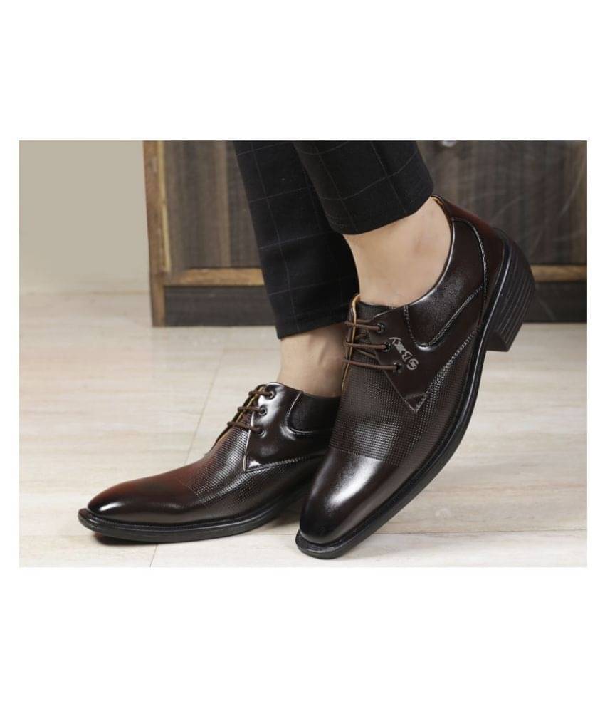     			BXXY Derby Artificial Leather Brown Formal Shoes