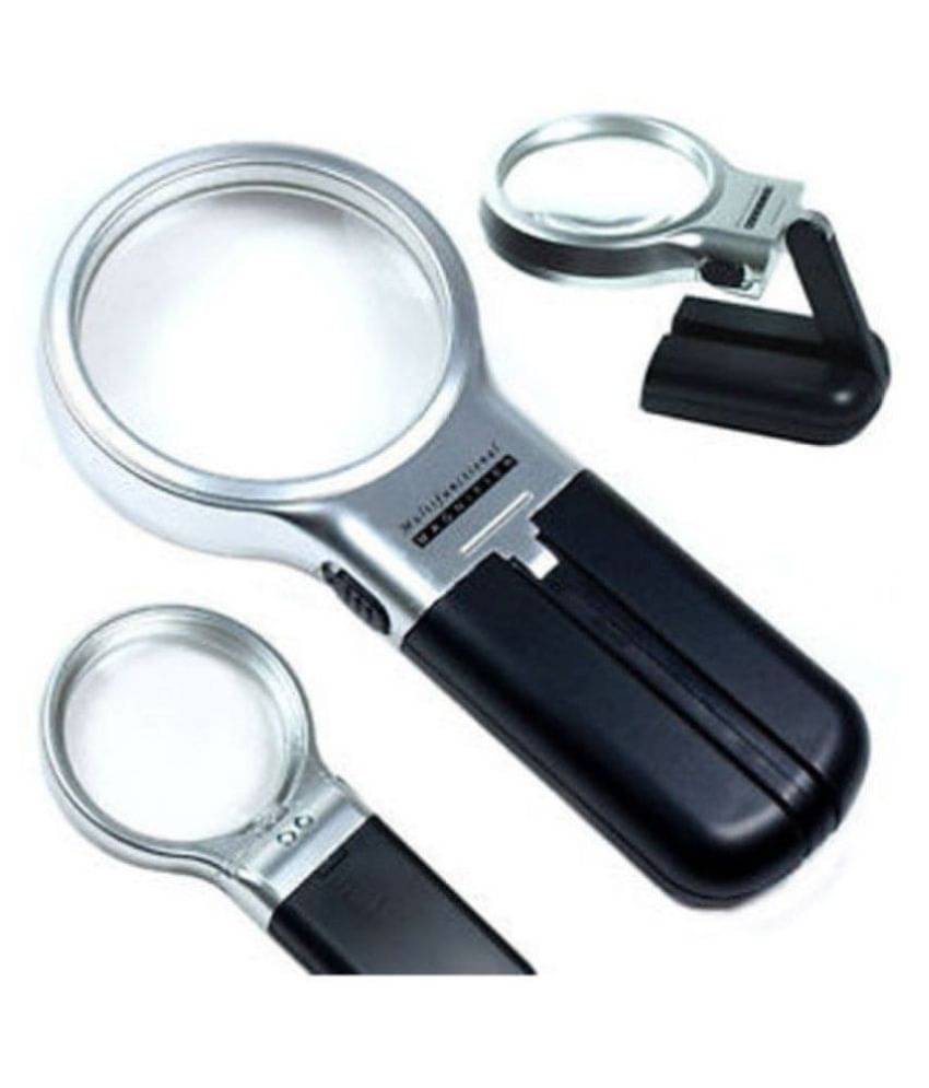 Prachi Crafts Magnifying Glass LED Folding Stand Crafts 3X Illuminated Magnifier 3" Lighted Prachi Crafts Magnifying Glass LED Folding Stand Crafts 3X Illuminated Magnifier 3" Lighted
