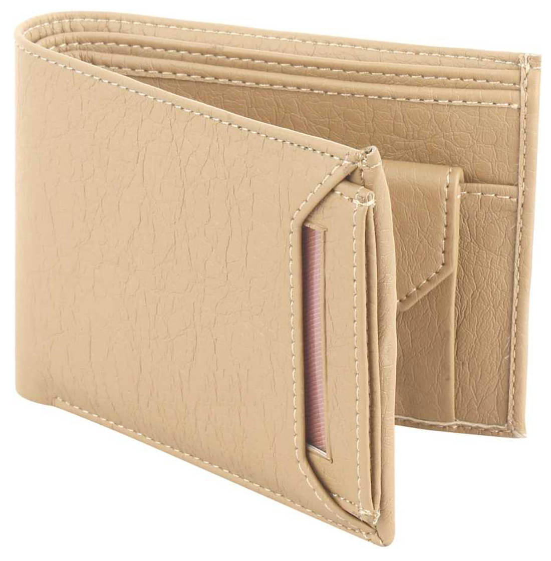     			SUNSHOPPING - Beige PU Men's Regular Wallet ( Pack of 1 )