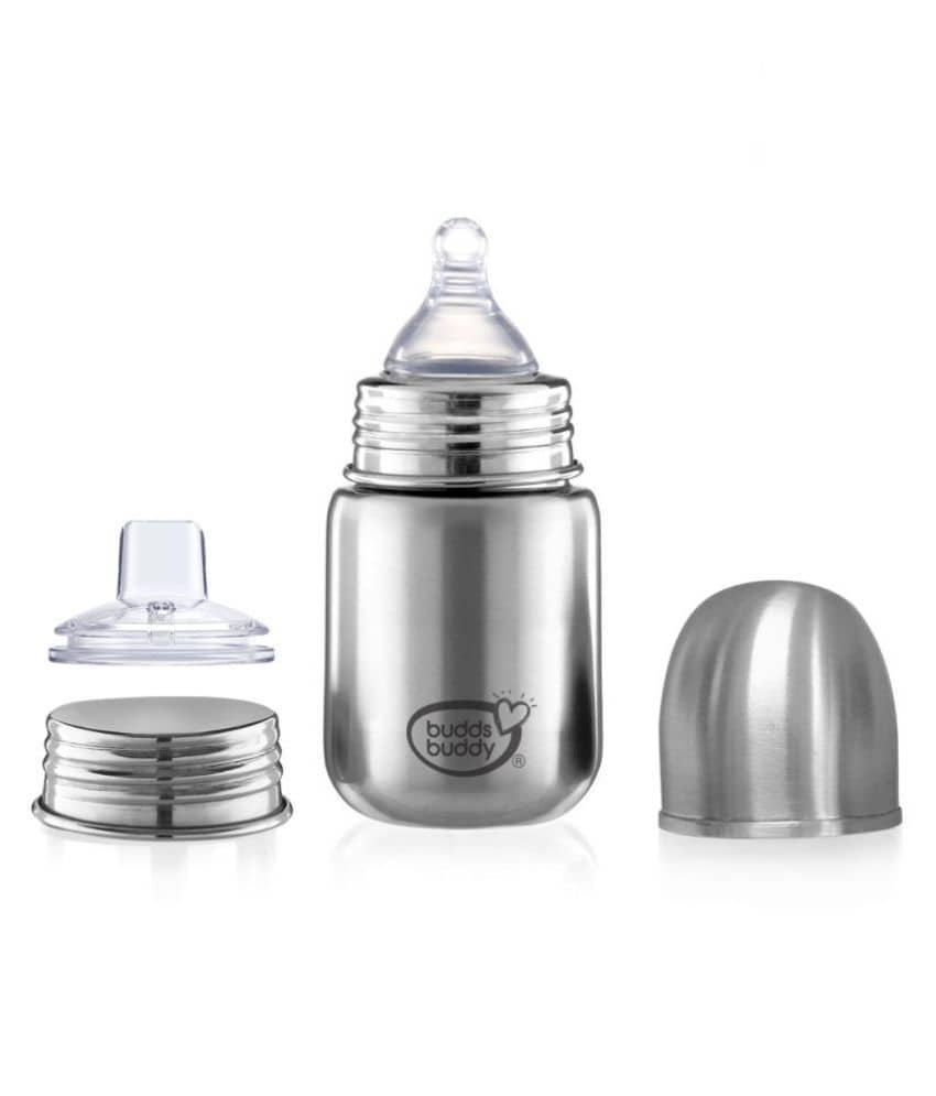 Buddsbuddy - Grey 200 ml Feeding Bottle (Pack of 1)