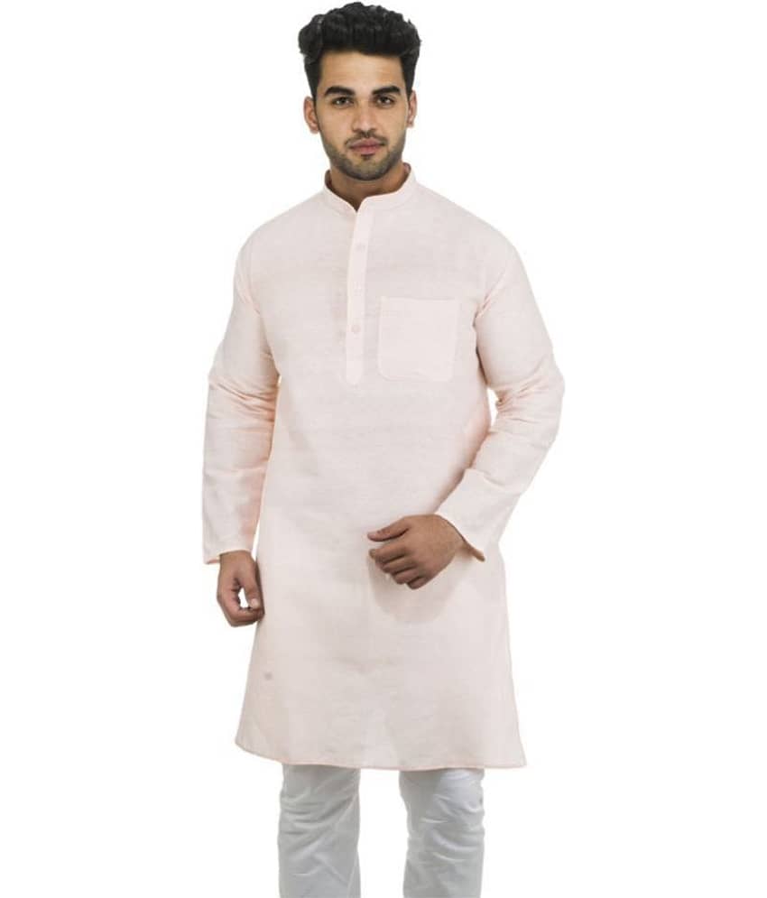 DESHBANDHU DBK Peach 100 Percent Cotton Kurta Single - Kurtas & Kurta Sets | Buy online on ZillyBuy