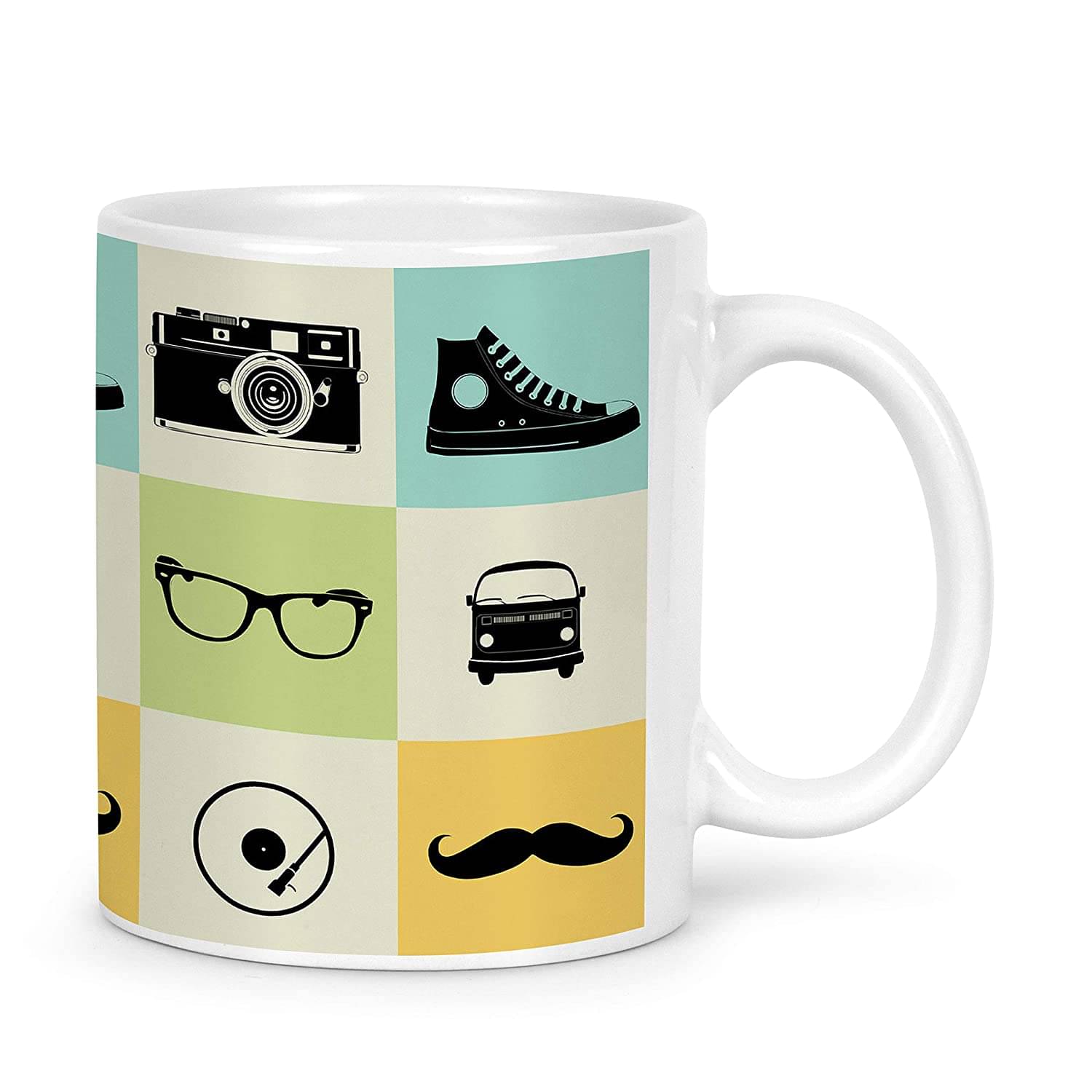     			Idream Block Design Ceramic Coffee Mug 1 Pcs 330 mL