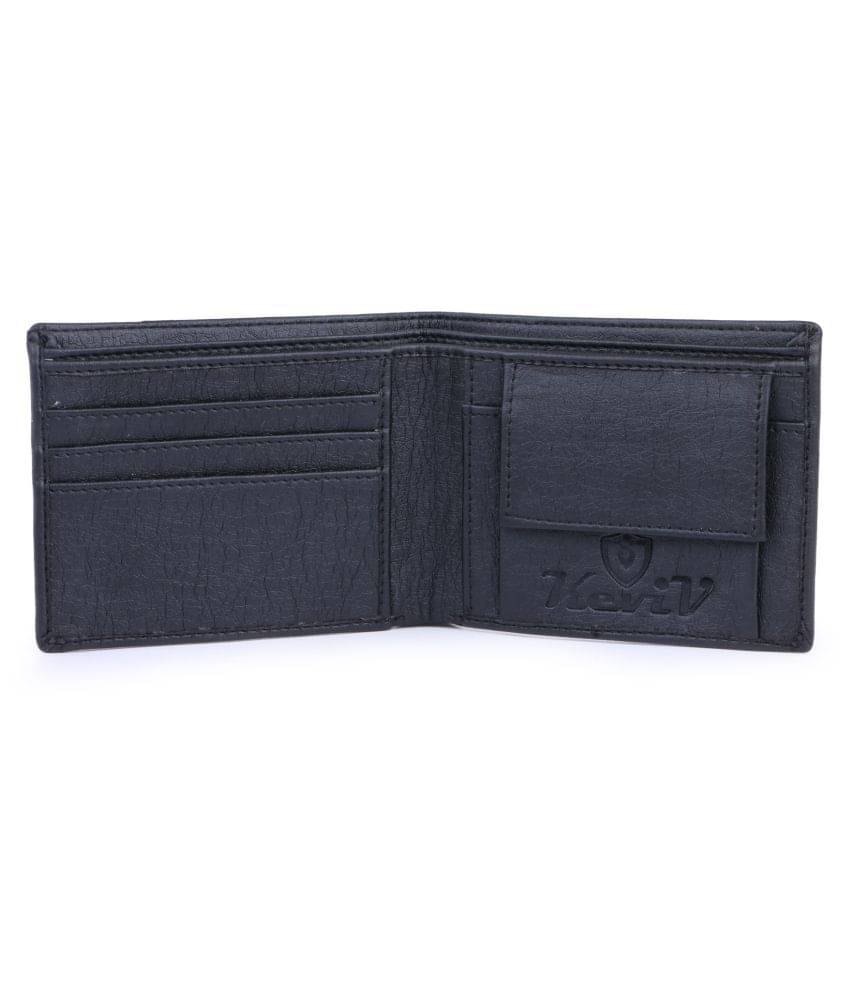     			Keviv Leather Black Casual Regular Wallet