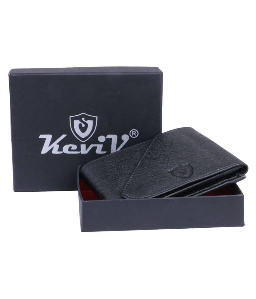     			Keviv Leather Black Casual Regular Wallet