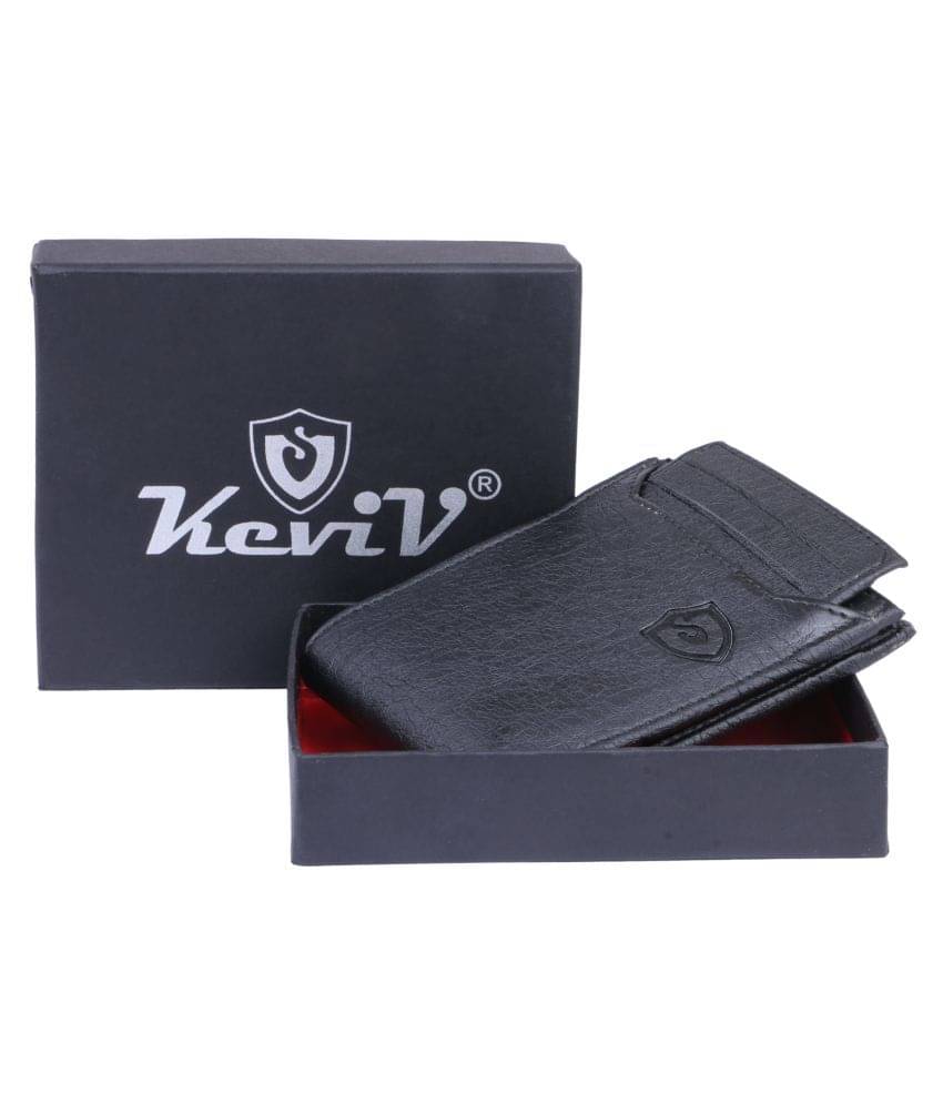     			Keviv Leather Black Casual Regular Wallet
