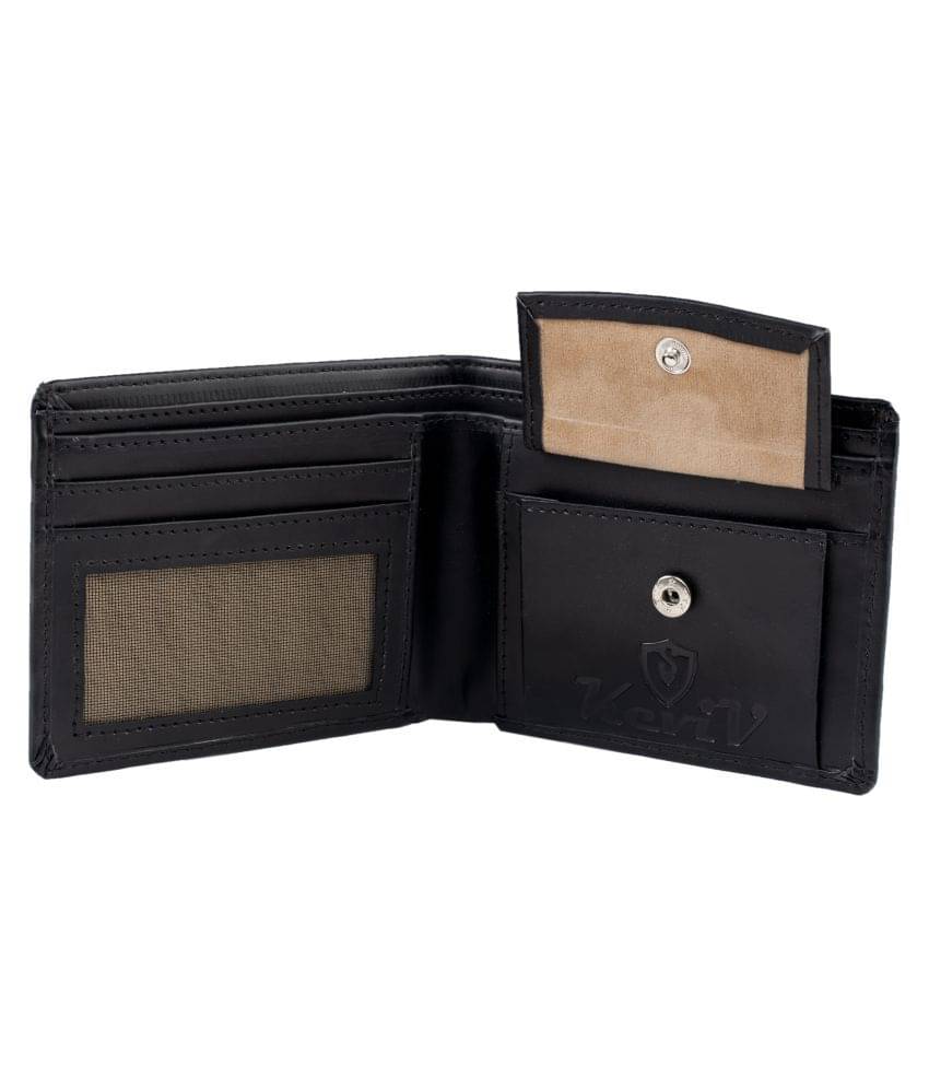     			Keviv Leather Black Casual Regular Wallet