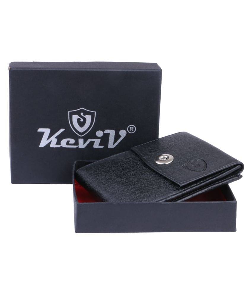    			Keviv Leather Black Casual Regular Wallet