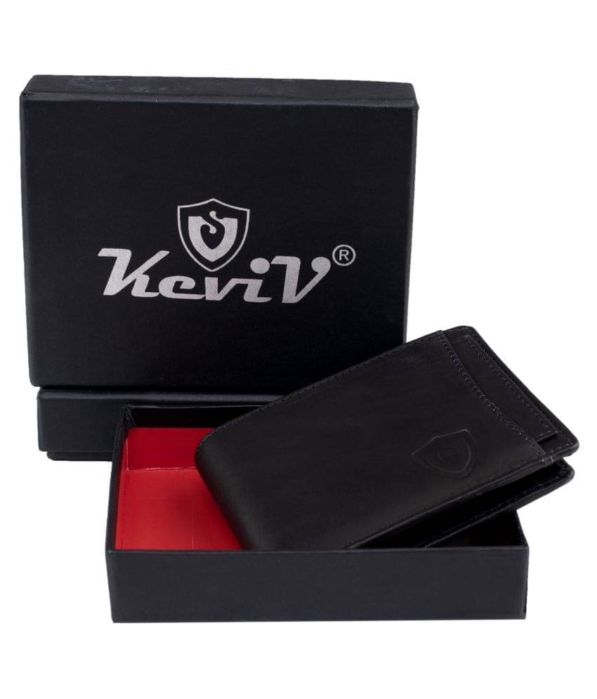     			Keviv Leather Black Casual Regular Wallet