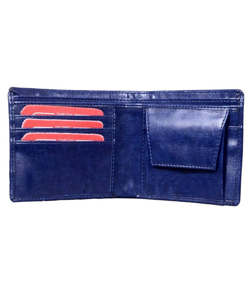     			Keviv Leather Blue Casual Regular Wallet