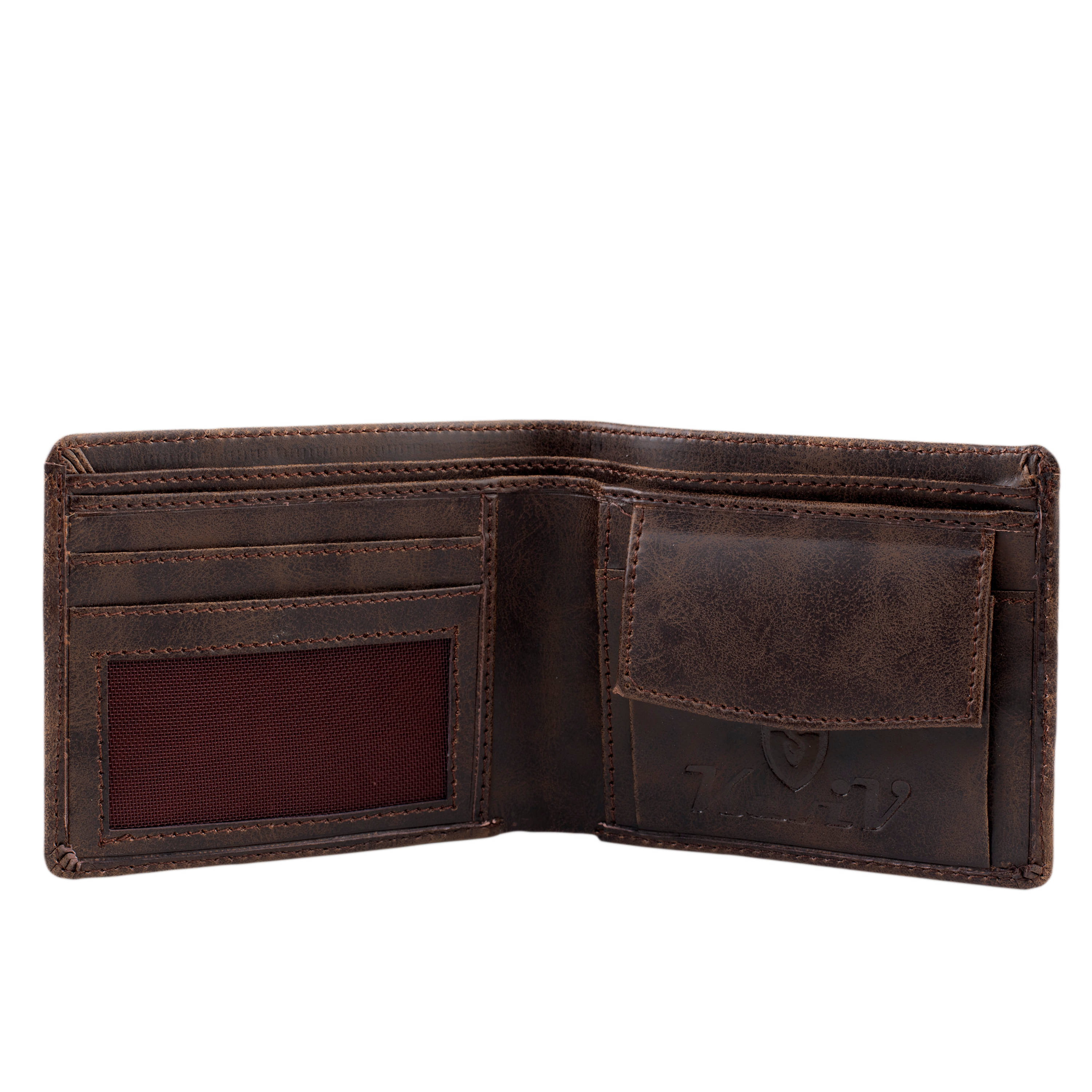     			Keviv Leather Brown Casual Regular Wallet