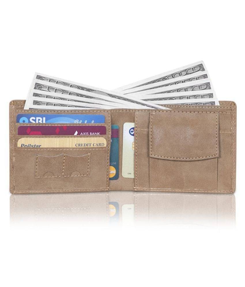     			Keviv Leather Brown Casual Regular Wallet