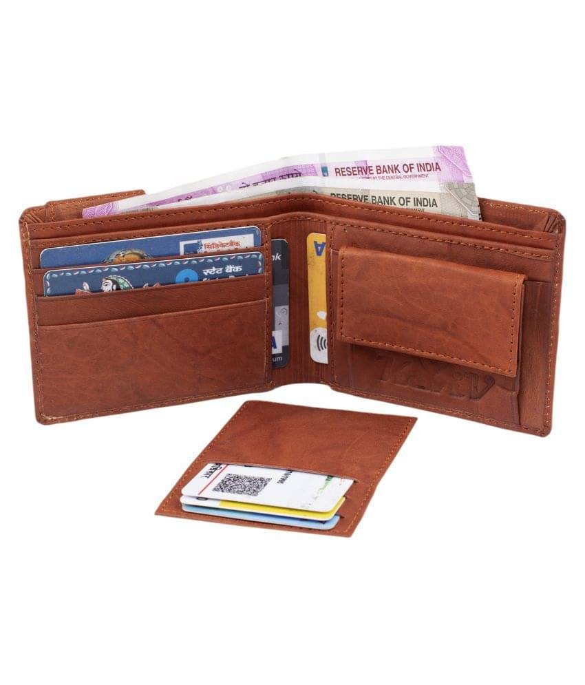     			Keviv Leather Brown Casual Regular Wallet