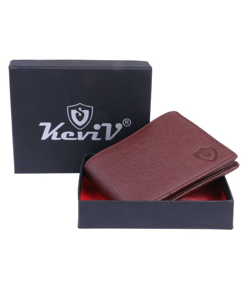     			Keviv Leather Brown Casual Regular Wallet