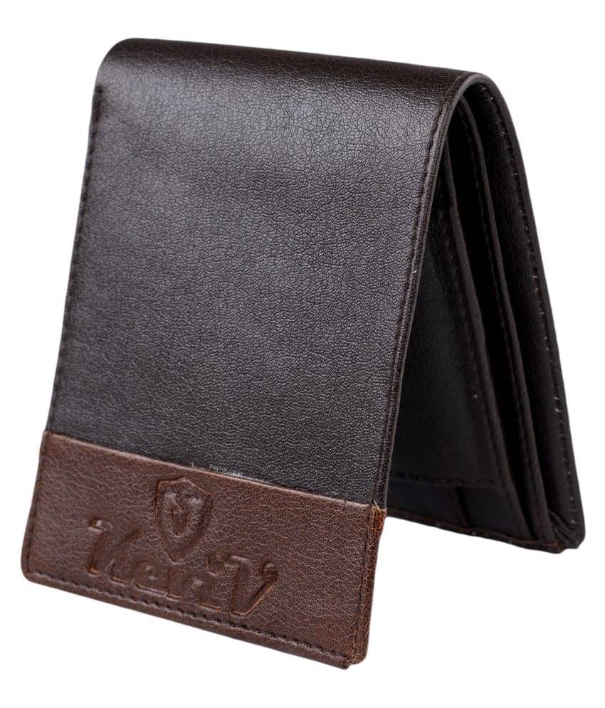     			Keviv Leather Brown Casual Regular Wallet