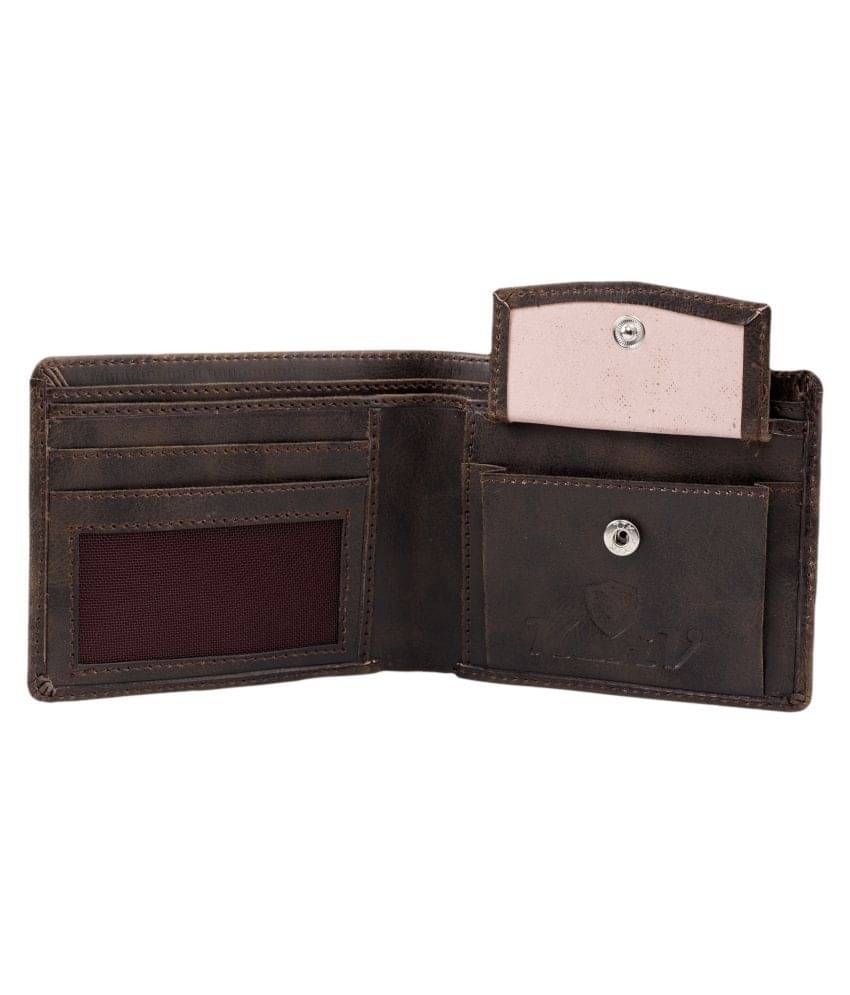     			Keviv Leather Brown Casual Regular Wallet
