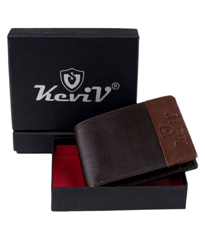     			Keviv Leather Brown Casual Regular Wallet