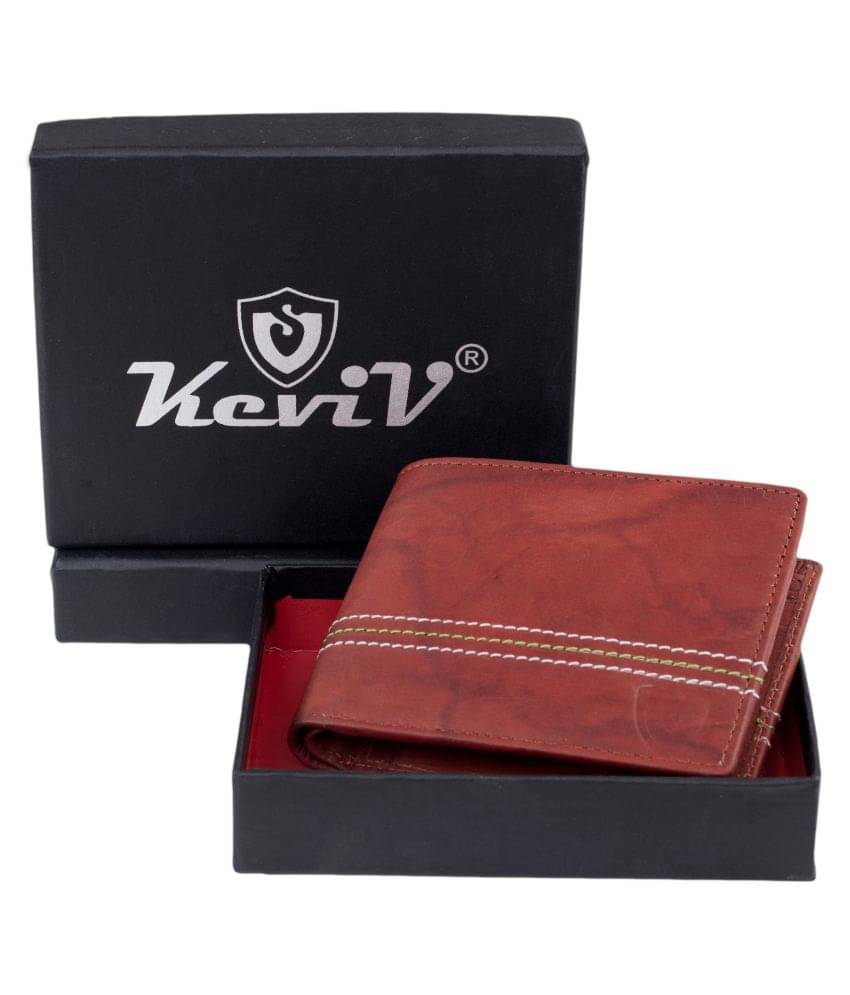     			Keviv Leather Red Casual Regular Wallet