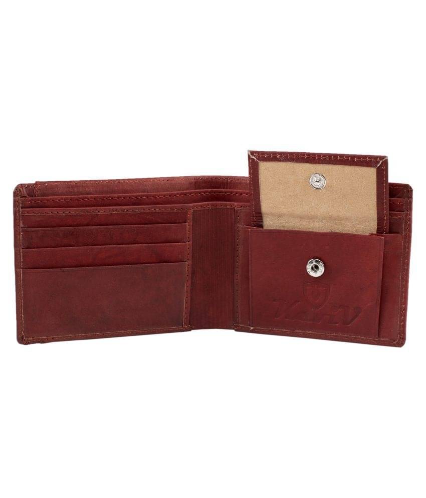     			Keviv Leather Red Casual Regular Wallet
