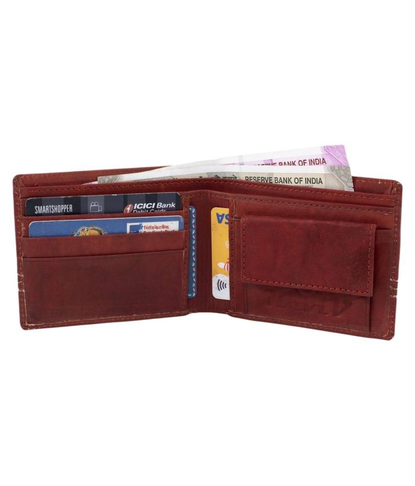     			Keviv Leather Red Casual Regular Wallet