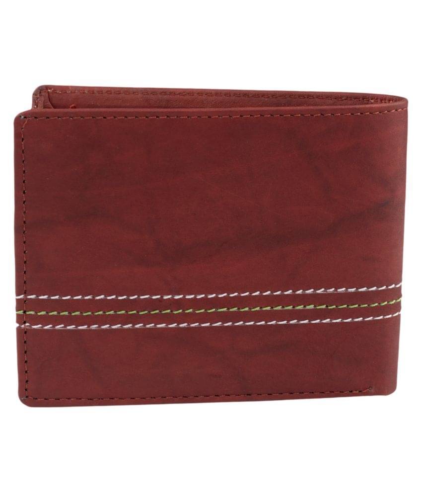     			Keviv Leather Red Casual Regular Wallet