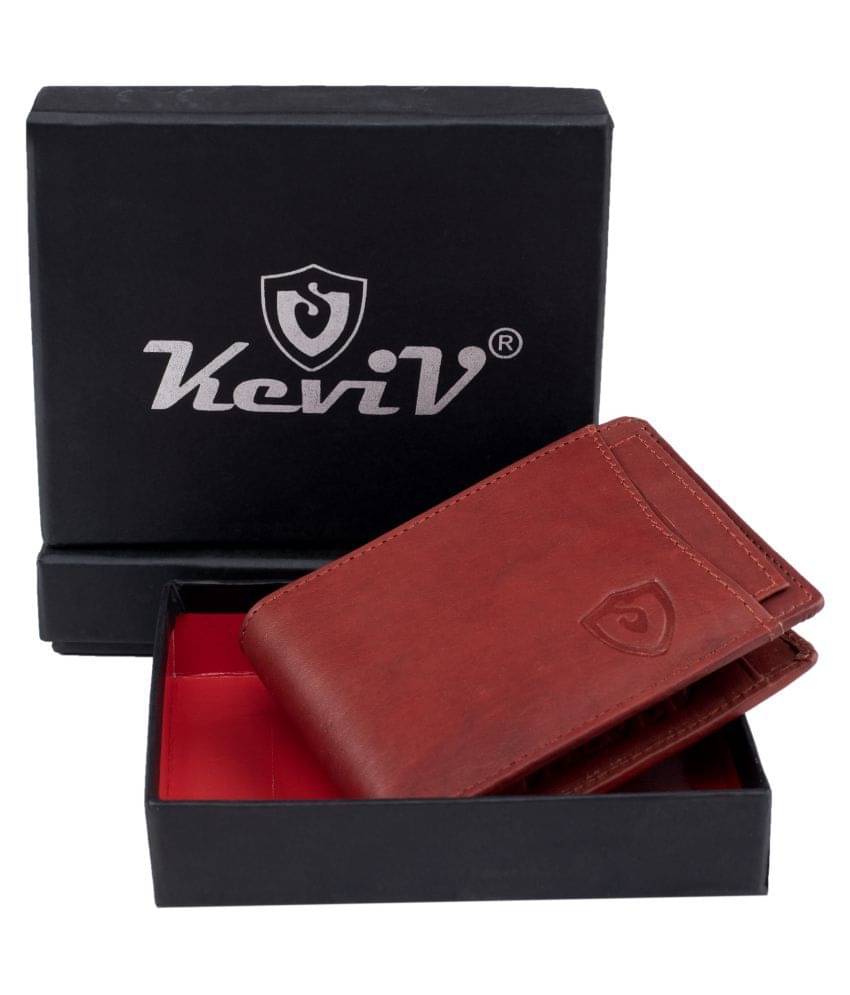     			Keviv Leather Red Casual Regular Wallet