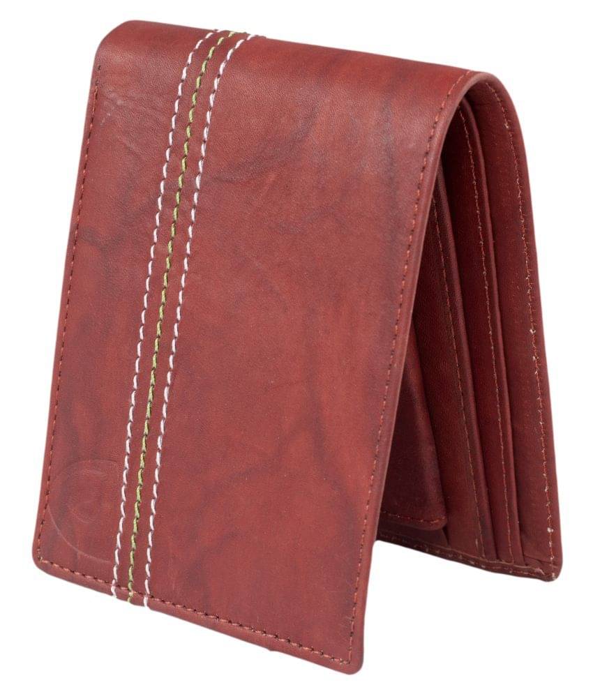     			Keviv Leather Red Casual Regular Wallet