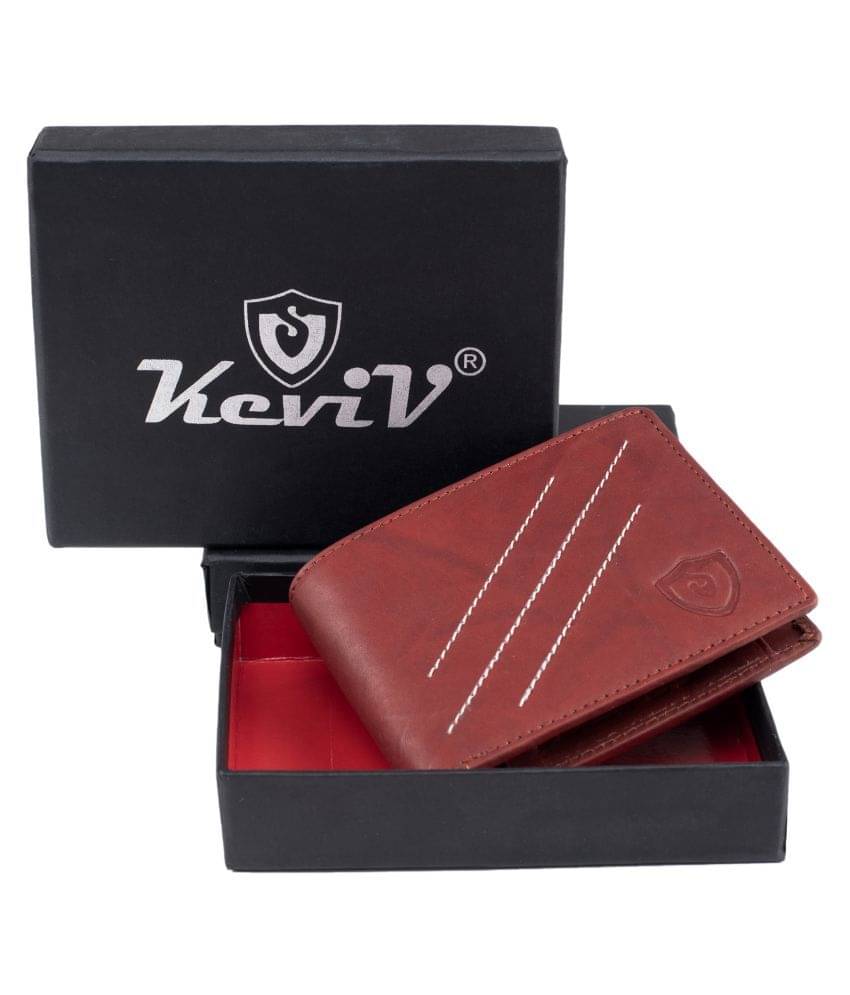     			Keviv Leather Red Casual Regular Wallet