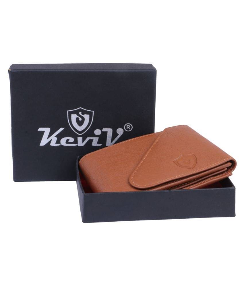     			Keviv Leather Tan Casual Regular Wallet