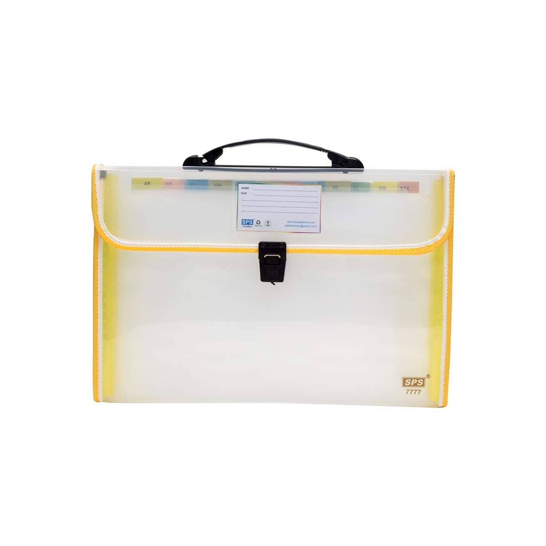 RANGWELL Presents Plastic File Folder F/C Expanding Bag with Handle (YELLOW /Multicoloured (AKSHAR ENTERPRISES) RANGWELL Presents Plastic File Folder F/C Expanding Bag with Handle (YELLOW /Multicoloured (AKSHAR ENTERPRISES)