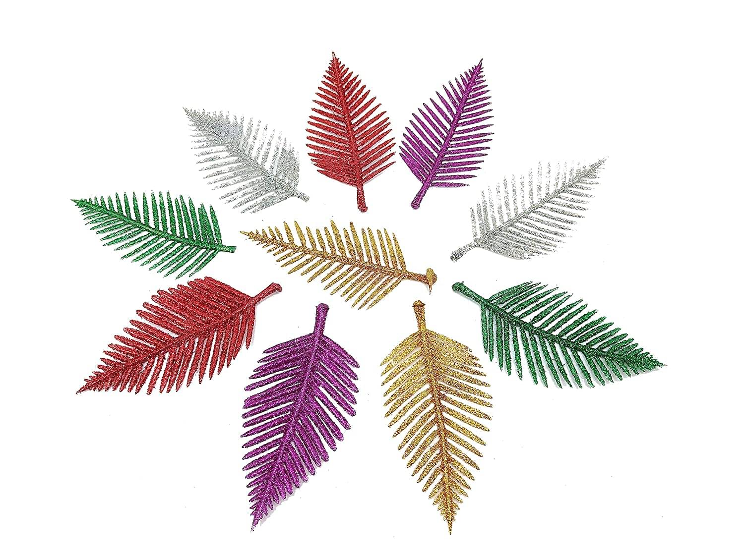 PRANSUNITA - Plastic Flower Making Glitter Designer Leaves Crafts Decoration ( Pack of 1 ) PRANSUNITA - Plastic Flower Making Glitter Designer Leaves Crafts Decoration ( Pack of 1 )