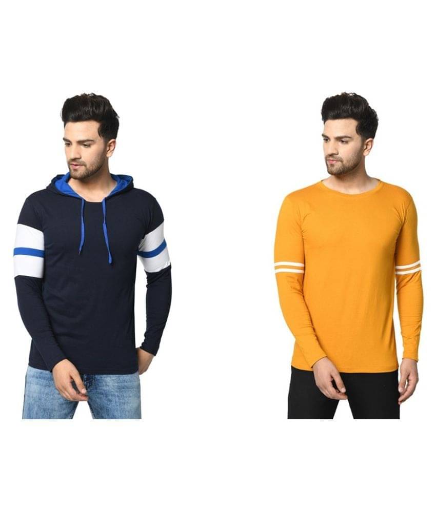 SIDKRT Pack of 2 100 Percent Cotton Regular Fit Men's T-Shirt ( Multi ) SIDKRT Pack of 2 100 Percent Cotton Regular Fit Men's T-Shirt ( Multi )