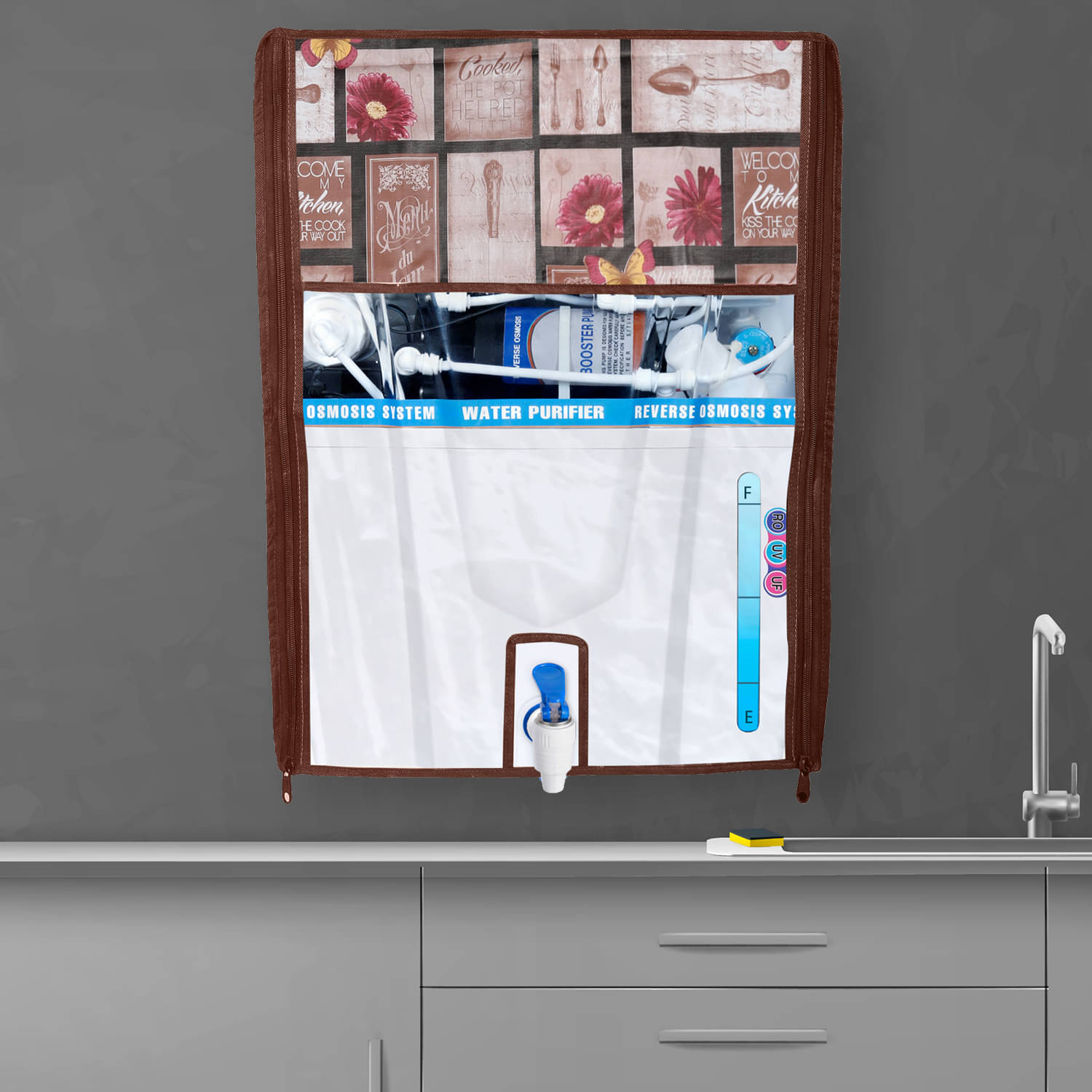 E-Retailer Single PVC Brown Water Purifier Cover E-Retailer Single PVC Brown Water Purifier Cover