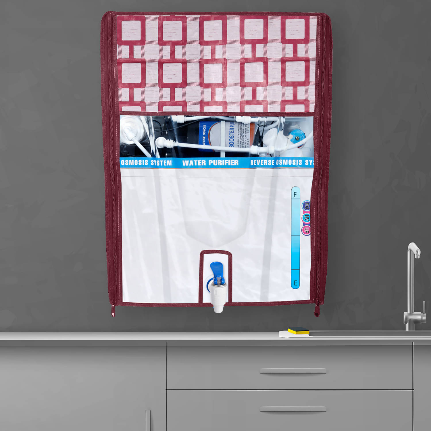     			E-Retailer Single PVC Red Water Purifier Cover