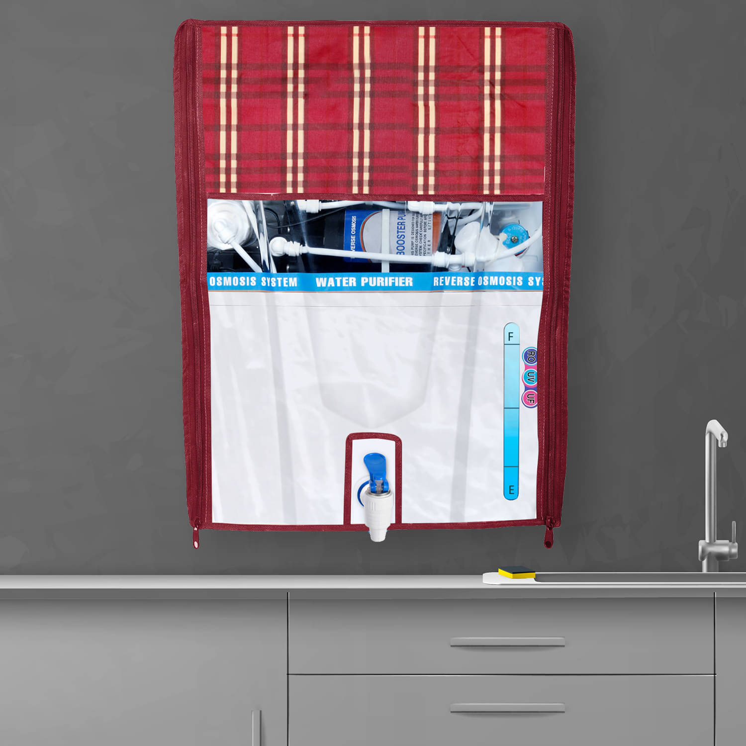     			E-Retailer Single PVC Red Water Purifier Cover