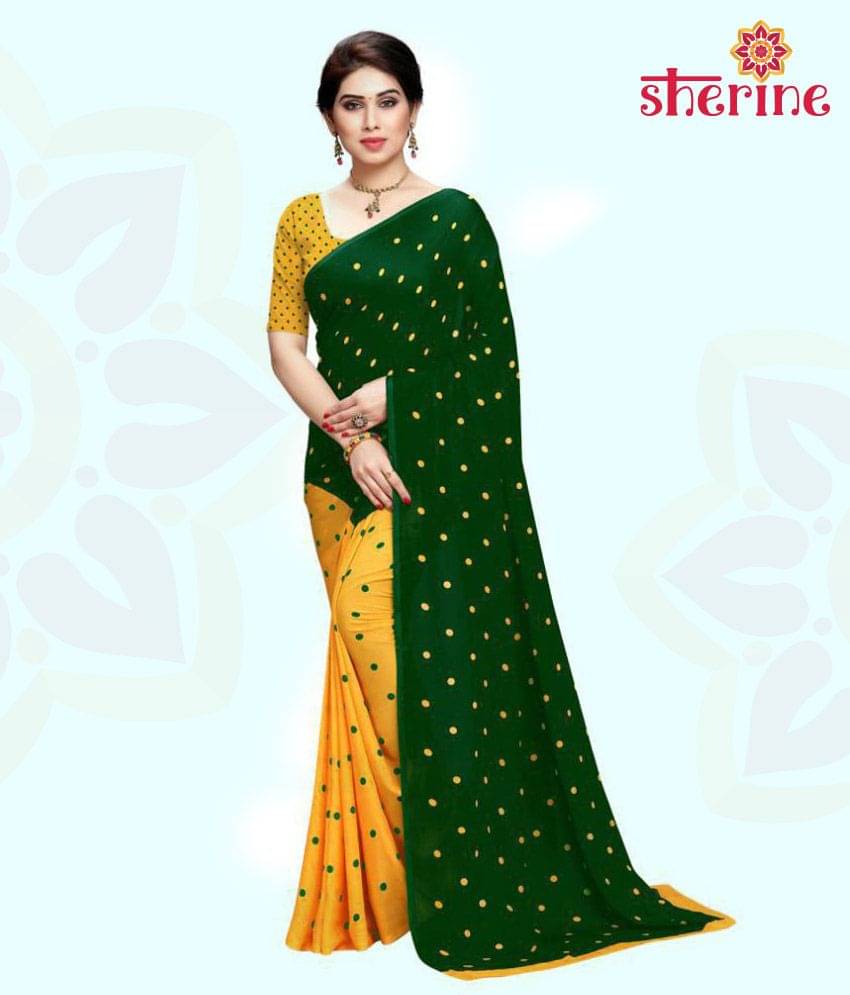 ANAND SAREES Georgette Printed Saree With Unstitched Blouse Piece ( Multicolor ) ANAND SAREES Georgette Printed Saree With Unstitched Blouse Piece ( Multicolor )