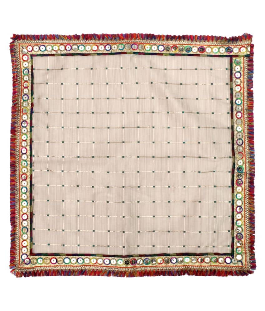 Asan Chowki with Emboidery - White
