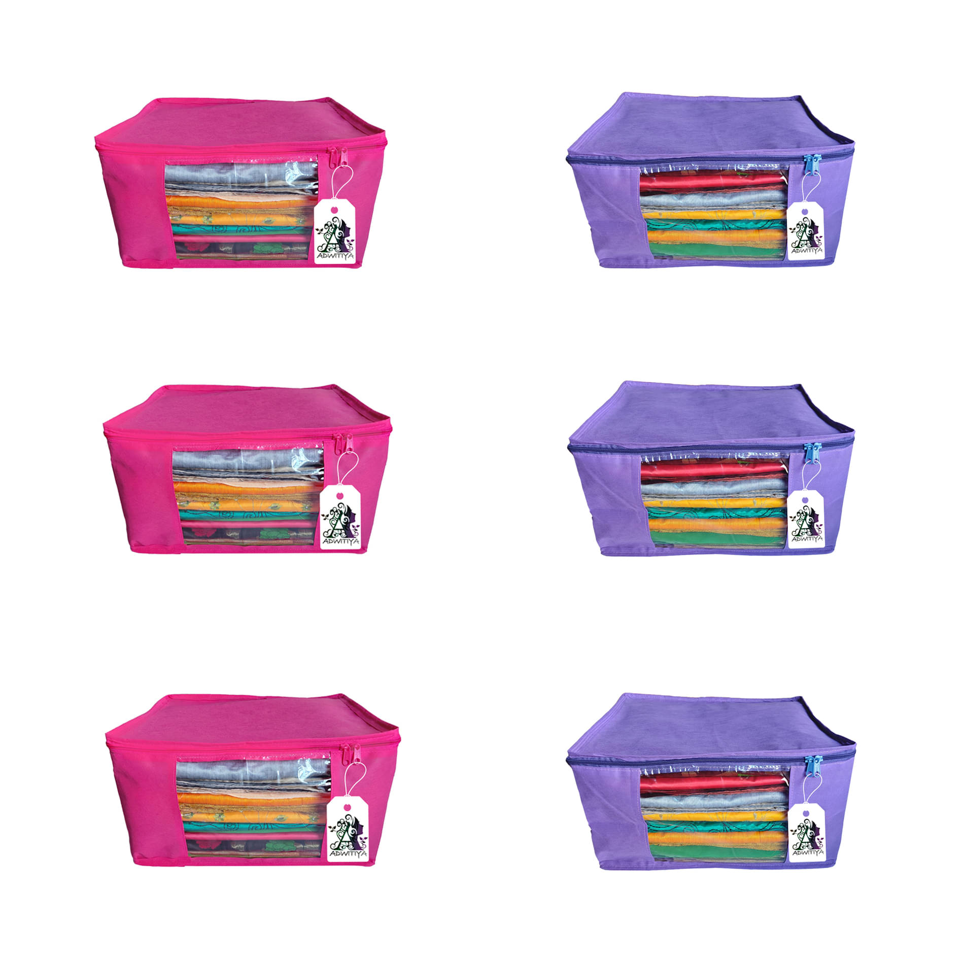 ADWITIYA Multi Saree Covers - 6 Pcs ADWITIYA Multi Saree Covers - 6 Pcs