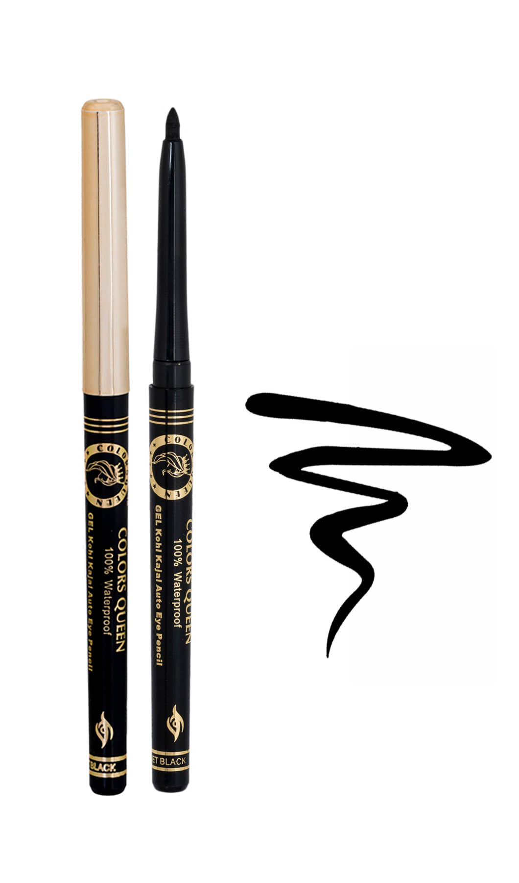 Colors Queen Gel Khol Kajal Auto Eye Pencil Kajal Pencil Black 1g (Pack of 1) - Makeup - Eyes | Buy online on ZillyBuy