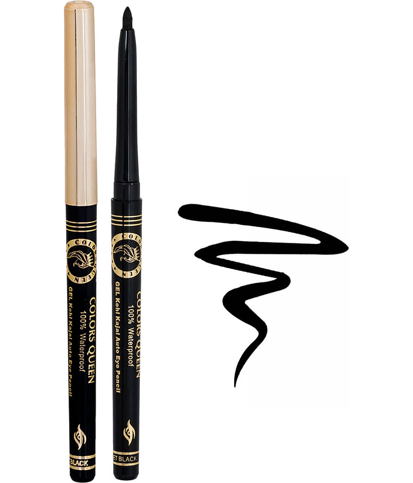 Colors Queen Gel Khol Kajal Auto Eye Pencil Kajal Pencil Black 1g (Pack of 1) - Makeup - Eyes | Buy online on ZillyBuy