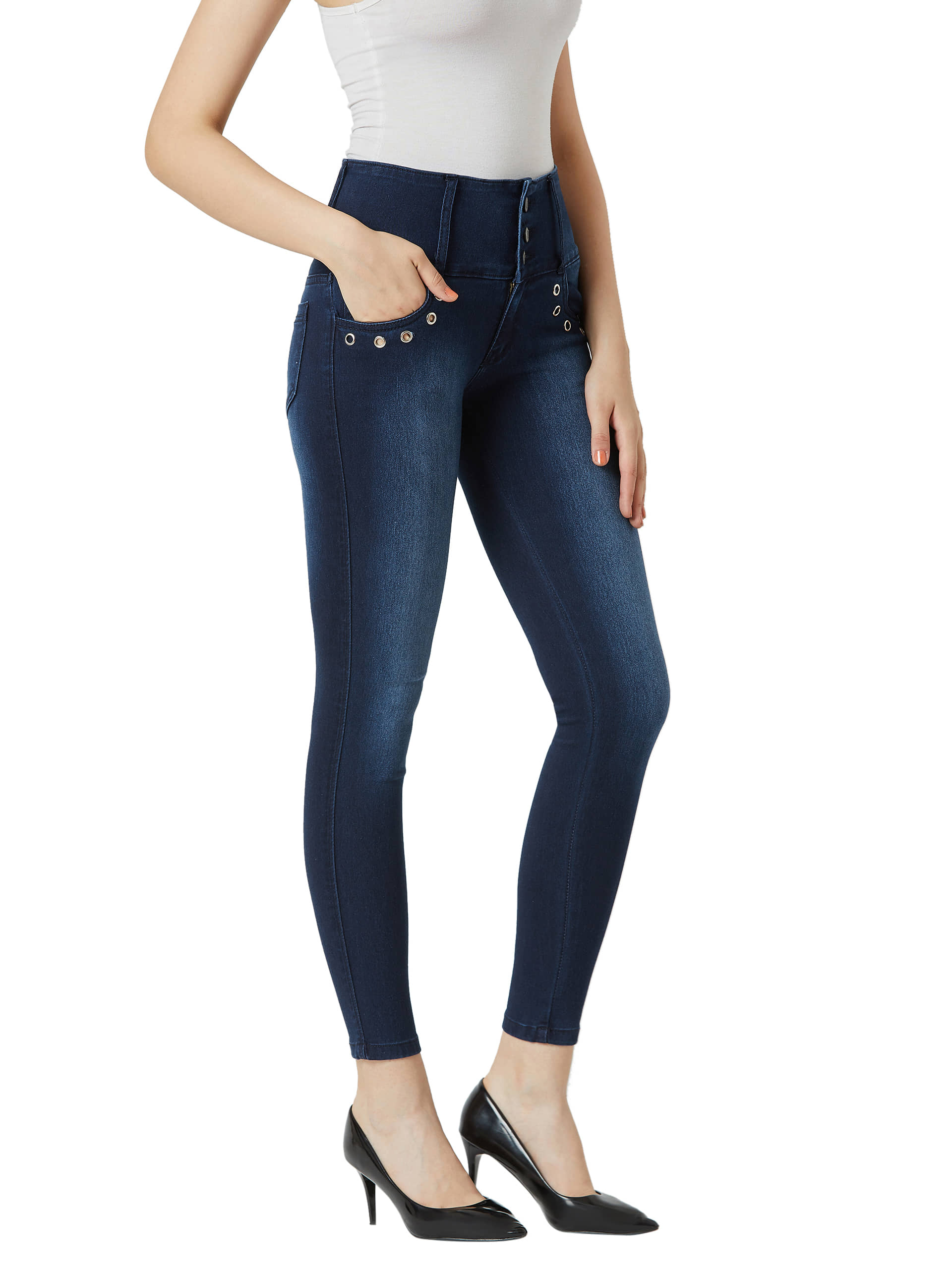 Miss Chase Denim Jeans - Blue - Jeans | Buy online on ZillyBuy