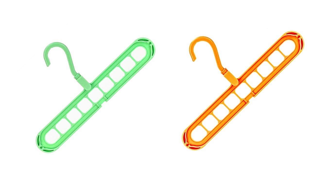 eComKaaj Plastic Anti-Slip 9 Hole Hanger 2Pcs