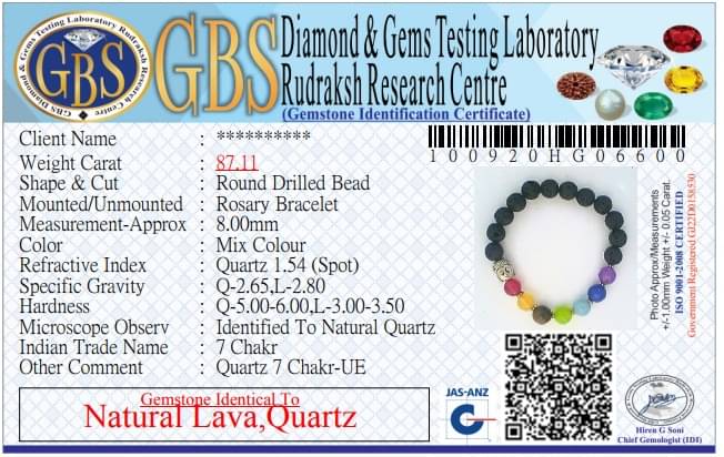 KESAR ZEMS Natural Lava Quartz Stone With 7 CHAKRA HEALING BALANCE Stone With Certificate  For Unisex  (10 x 2 x 1 CM)     			KESAR ZEMS Natural Lava Quartz Stone With 7 CHAKRA HEALING BALANCE Stone With Certificate  For Unisex  (10 x 2 x 1 CM)