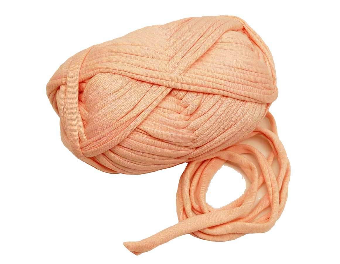 PRANSUNITA T-Shirt Yarn Carpet, Knitting Yarn for Hand DIY Bag Blanket Cushion Crocheting Projects TSH New 100 GMS (Peach) PRANSUNITA T-Shirt Yarn Carpet, Knitting Yarn for Hand DIY Bag Blanket Cushion Crocheting Projects TSH New 100 GMS (Peach)