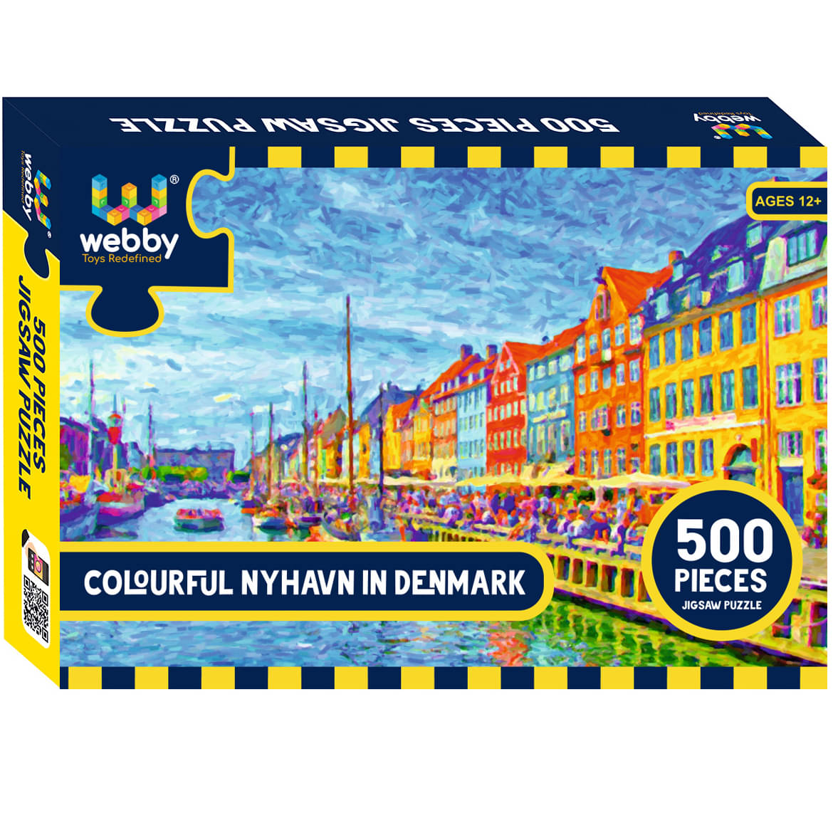 Webby Colourful Nyhavn In Denmark Cardboard Jigsaw Puzzle, 500 Pieces Webby Colourful Nyhavn In Denmark Cardboard Jigsaw Puzzle, 500 Pieces