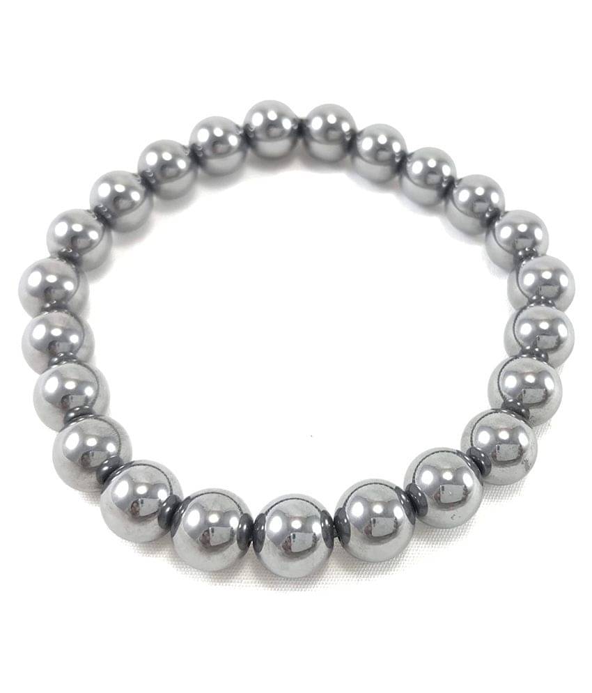     			KESAR ZEMS Natural Shungite Stone Stretchable Bracelet With Certificate For Unisex  (10 x 2 x 1 CM)