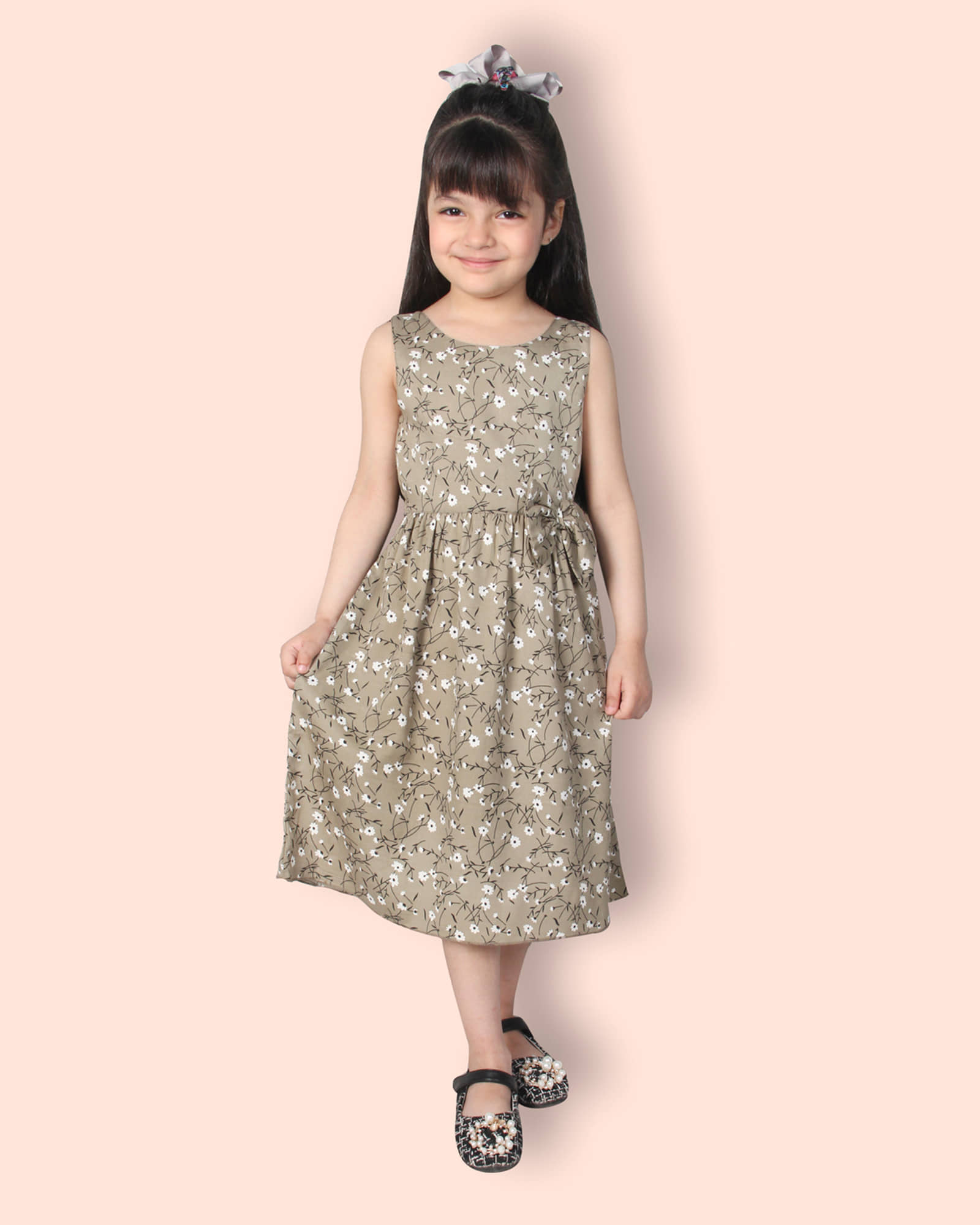 Addyvero Cotton A-line Dress For Girls ( Pack of 1 , Green )