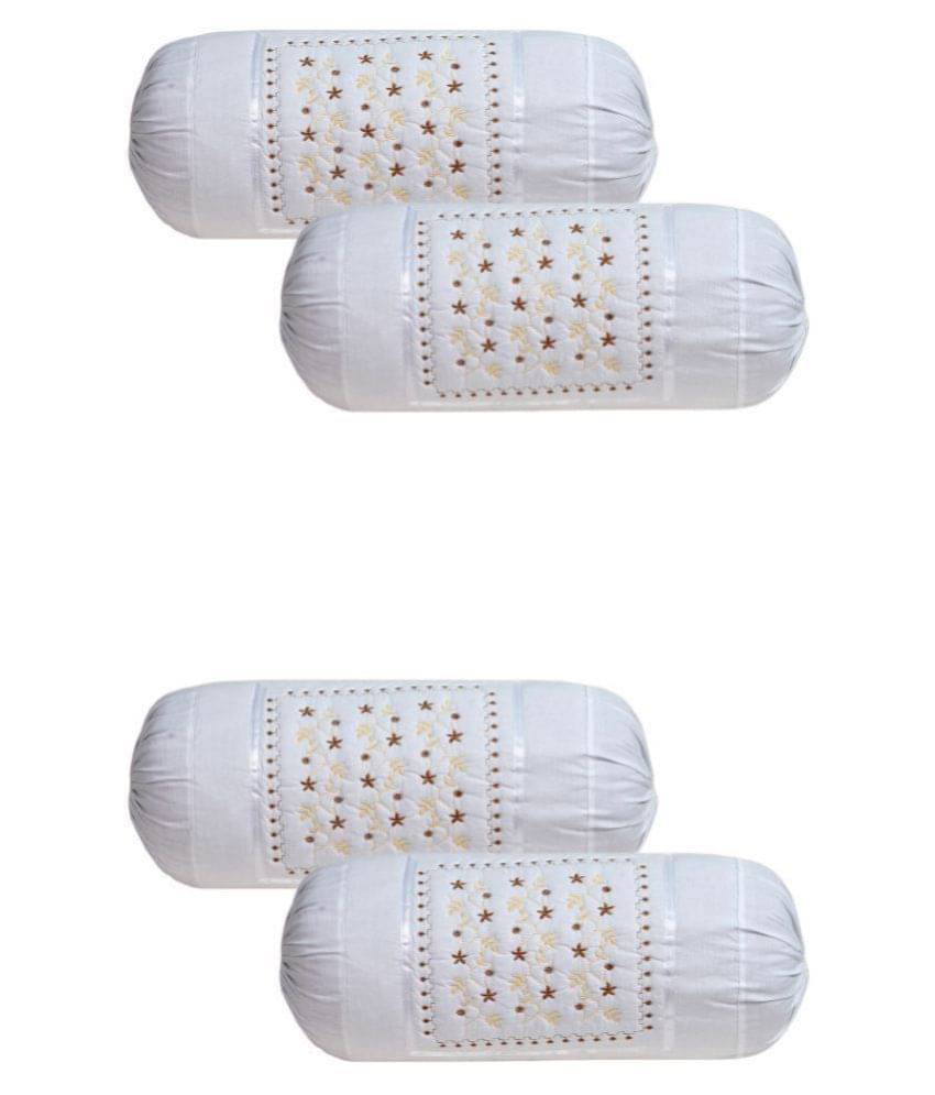 MAHALUXMI COLLECTION Pack of 4 White Pillow Cover MAHALUXMI COLLECTION Pack of 4 White Pillow Cover