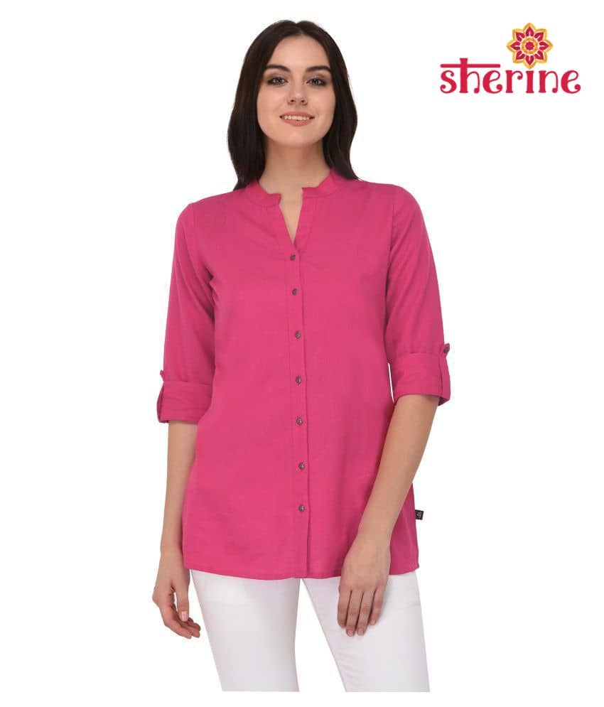 Pistaa Pink Cotton Straight Kurti - Kurtis, Tunics | Buy online on ZillyBuy