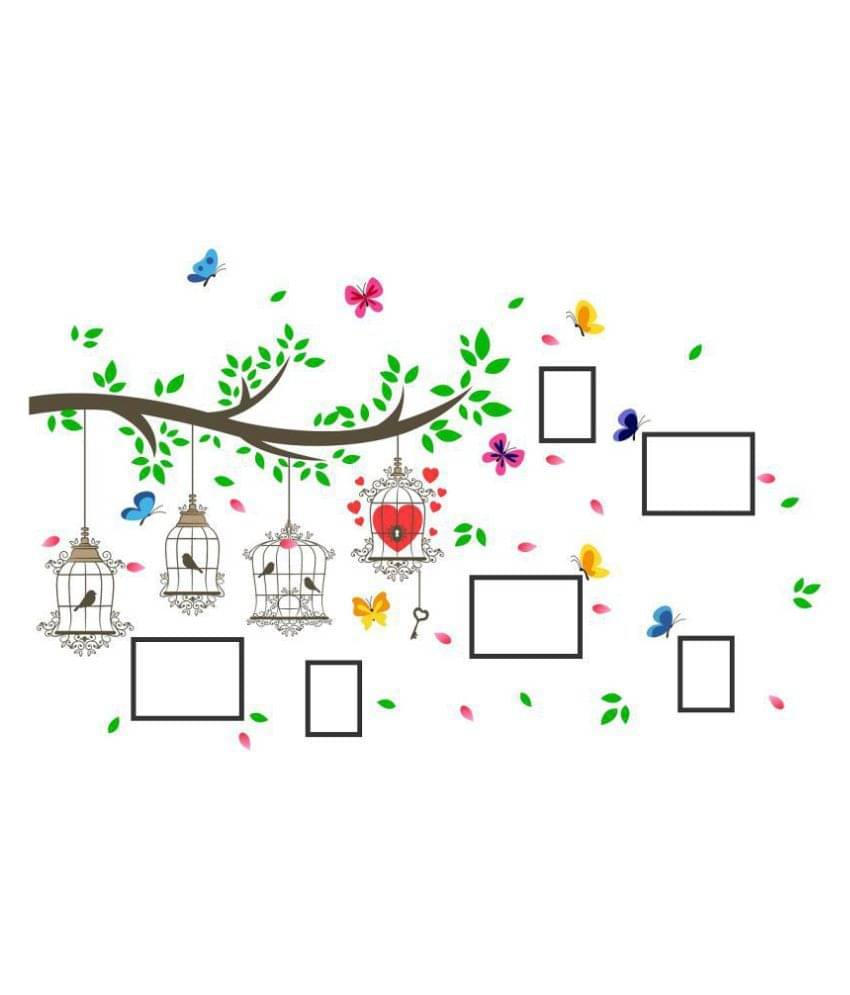     			Wallzone Colorful Photo Frames Sticker ( 130 x 80 cms )