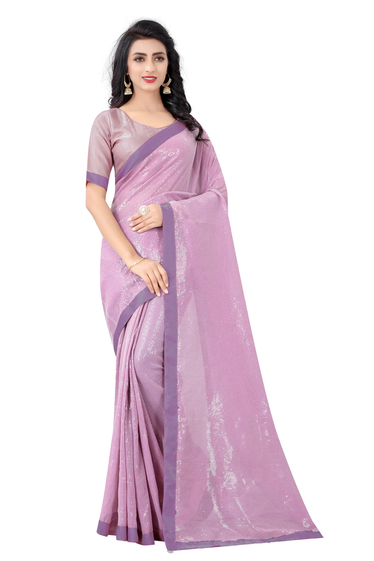 ofline selection Georgette Embroidered Saree With Unstitched Blouse Piece ( Purple ) ofline selection Georgette Embroidered Saree With Unstitched Blouse Piece ( Purple )